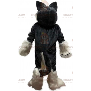 BIGGYMONKEY™ mascot costume of gray and white husky, furry and