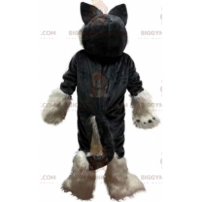 BIGGYMONKEY™ mascot costume of gray and white husky, furry and