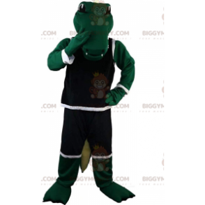 BIGGYMONKEY™ maskottiasu vihreästä krokotiilista