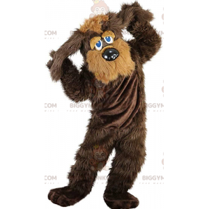 BIGGYMONKEY™ Maskottchen-Kostüm aus braunem und beigem Hund