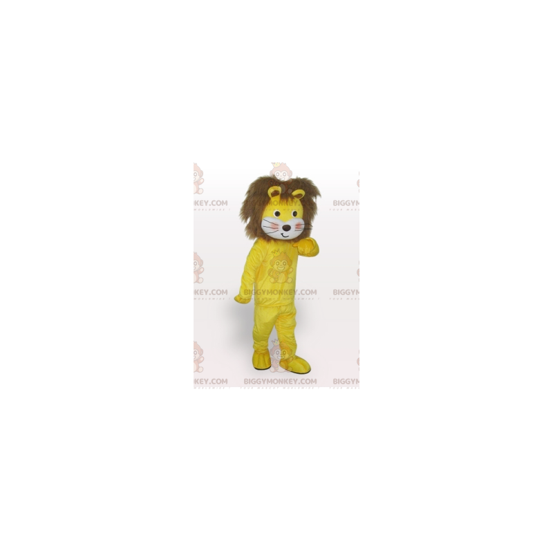 Costume de mascotte BIGGYMONKEY™ de lionceau jaune et marron