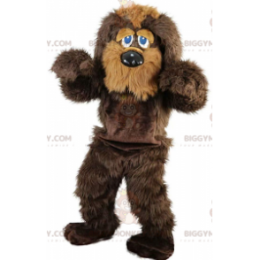 BIGGYMONKEY™ maskot kostume af brun og beige hund, behåret fox