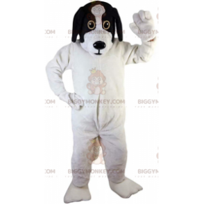 Costume da mascotte BIGGYMONKEY™ cane bianco e nero, costume da