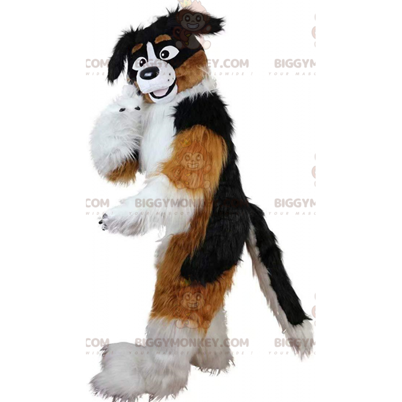 Traje de mascote de cachorro tricolor BIGGYMONKEY™, fantasia de