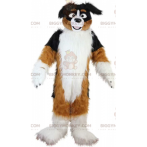 Kostým maskota tříbarevného psa BIGGYMONKEY™, kostým měkkého a