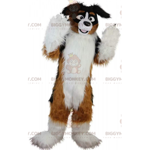 Traje de mascote de cachorro tricolor BIGGYMONKEY™, fantasia de