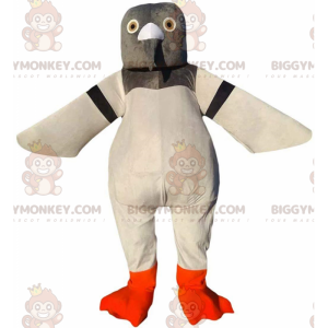 BIGGYMONKEY™ Maskottchenkostüm Riesentaube, grau-weiß