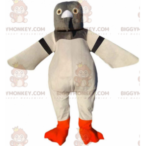 BIGGYMONKEY™ mascot costume giant pigeon, gray and white