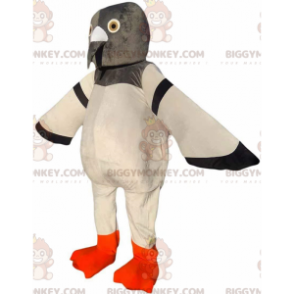 BIGGYMONKEY™ mascot costume giant pigeon, gray and white