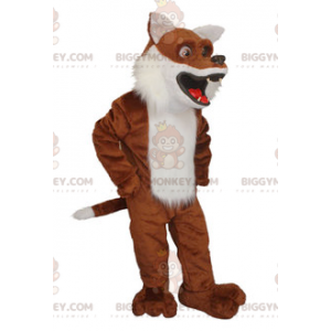 Very realistic brown and white fox BIGGYMONKEY™ mascot costume