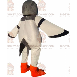 BIGGYMONKEY™ traje de mascote pombo gigante, cinza e branco