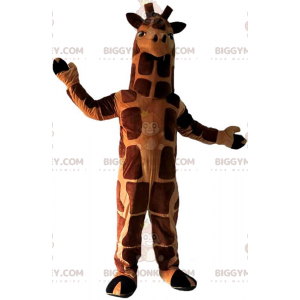 Costume de mascotte BIGGYMONKEY™ de girafe marron et orange