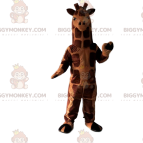 BIGGYMONKEY™ Gigantisch bruin en oranje giraf mascottekostuum