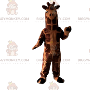 Costume de mascotte BIGGYMONKEY™ de girafe marron et orange