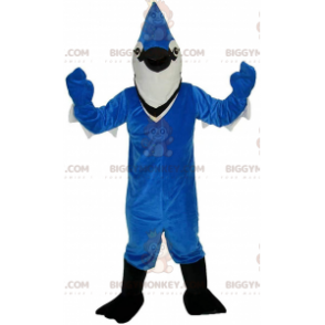 Blauw en wit gaai BIGGYMONKEY™ mascottekostuum, prachtig