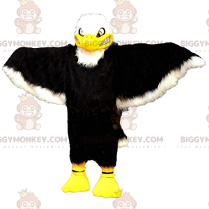 Traje de mascote BIGGYMONKEY™ preto e branco grande águia