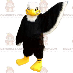 BIGGYMONKEY™ mascot costume black and white large eagle