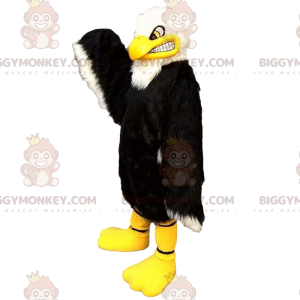 Traje de mascote BIGGYMONKEY™ preto e branco grande águia