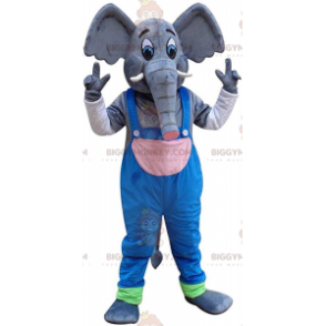 Elefant BIGGYMONKEY™ Maskottchenkostüm mit Overall