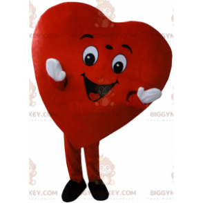 Traje de mascote BIGGYMONKEY™ de coração vermelho gigante