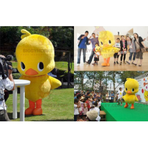 Fat Yellow and Orange Duck Chick BIGGYMONKEY™ Mascot Costume –