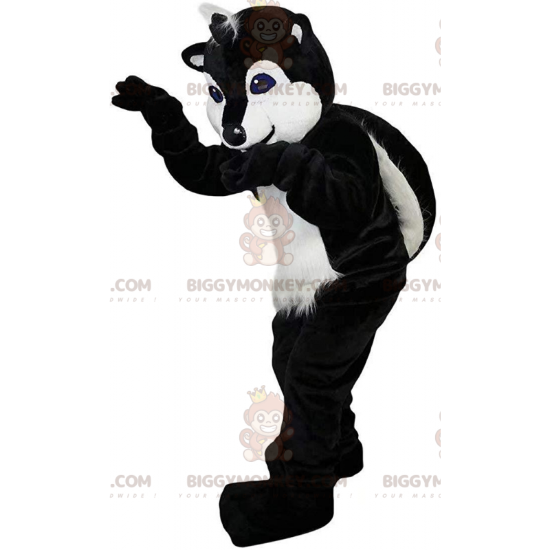 BIGGYMONKEY™ costume da mascotte puzzola bianca e nera, costume