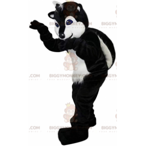 BIGGYMONKEY™ mascottekostuum zwart-wit bunzing, wasbeerkostuum