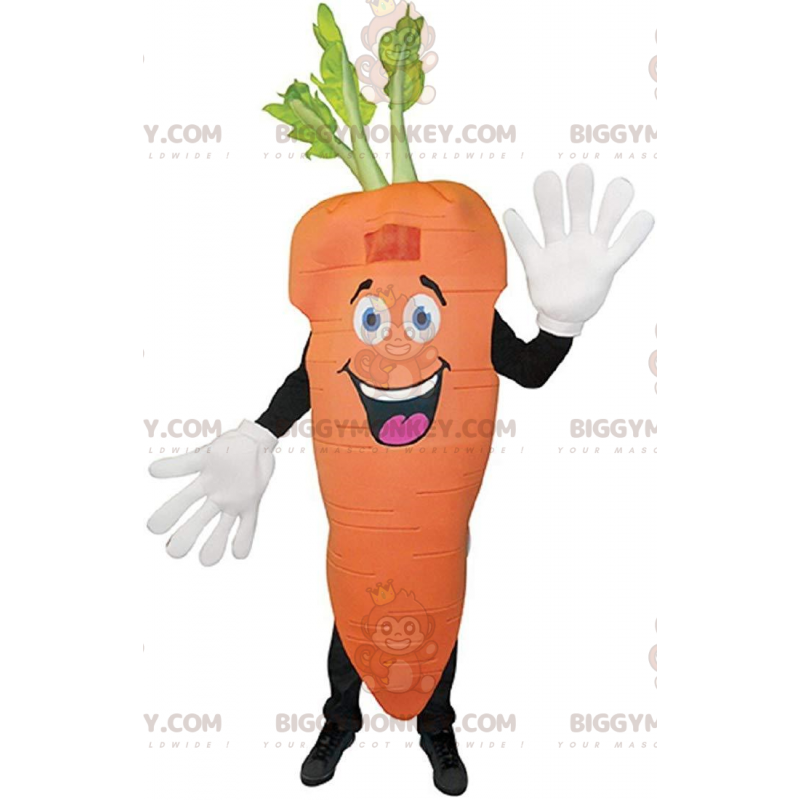Fantasia de mascote BIGGYMONKEY™ de cenoura laranja gigante