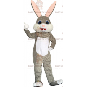 Gray and White Bunny BIGGYMONKEY™ Mascot Costume, Big Bunny