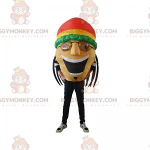 Traje de mascote BIGGYMONKEY™ inflável Rastaman, jamaicano com