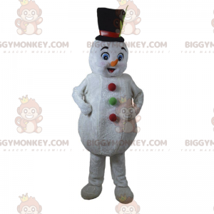 Costume de mascotte BIGGYMONKEY™ de bonhomme de neige blanc