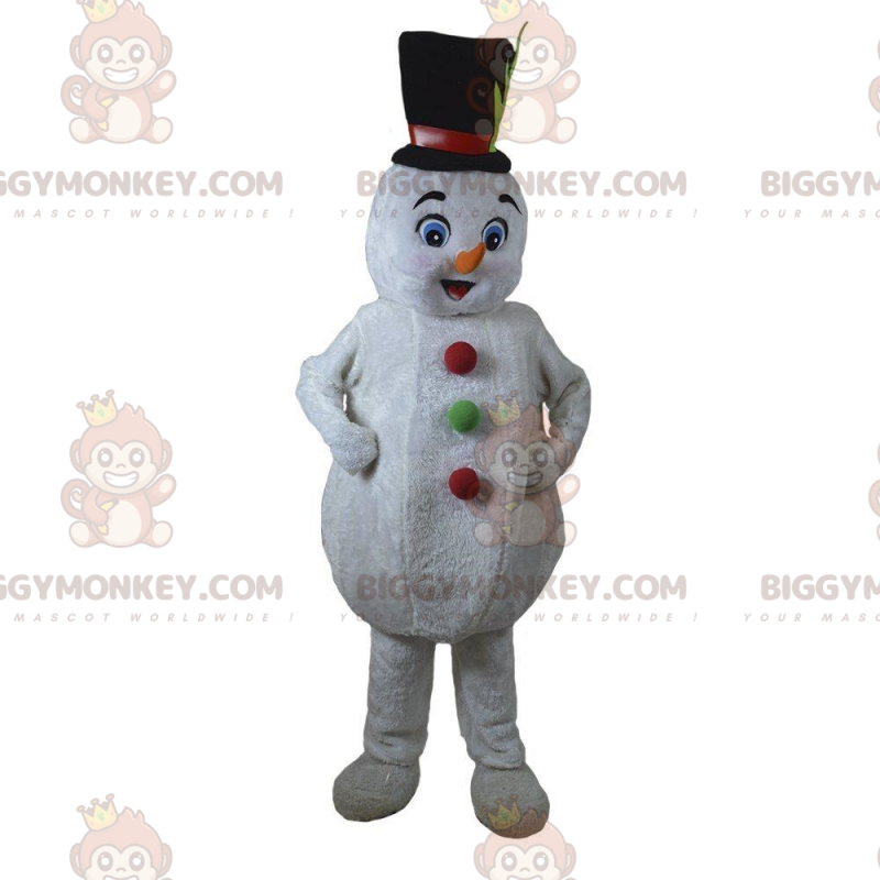 Costume de mascotte BIGGYMONKEY™ de bonhomme de neige blanc