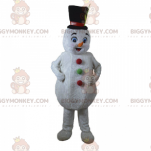 Costume de mascotte BIGGYMONKEY™ de bonhomme de neige blanc