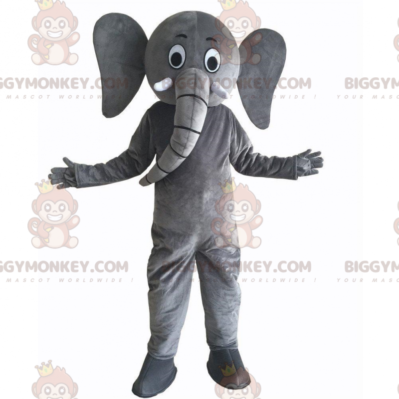 Divertente costume mascotte gigante grigio elefante