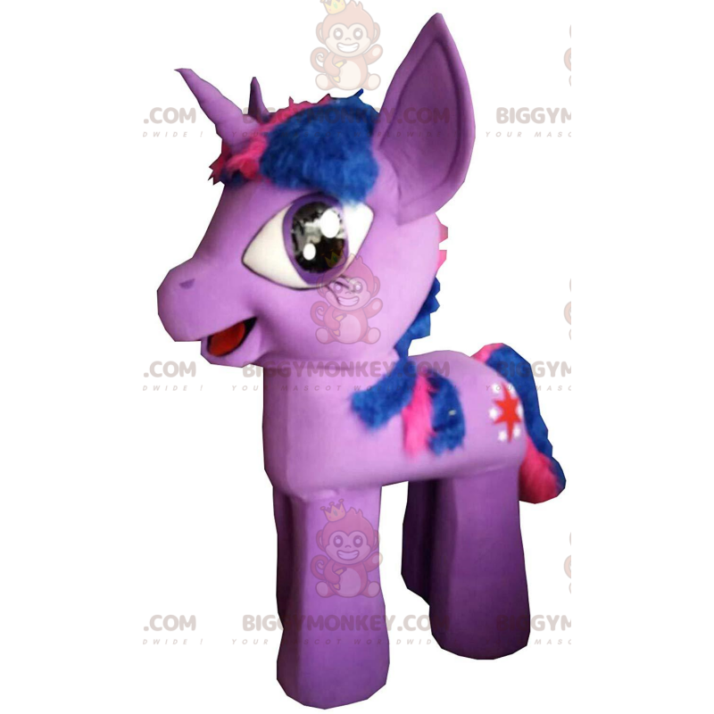 BIGGYMONKEY™ maskot kostume fra My little pony, pink og blå