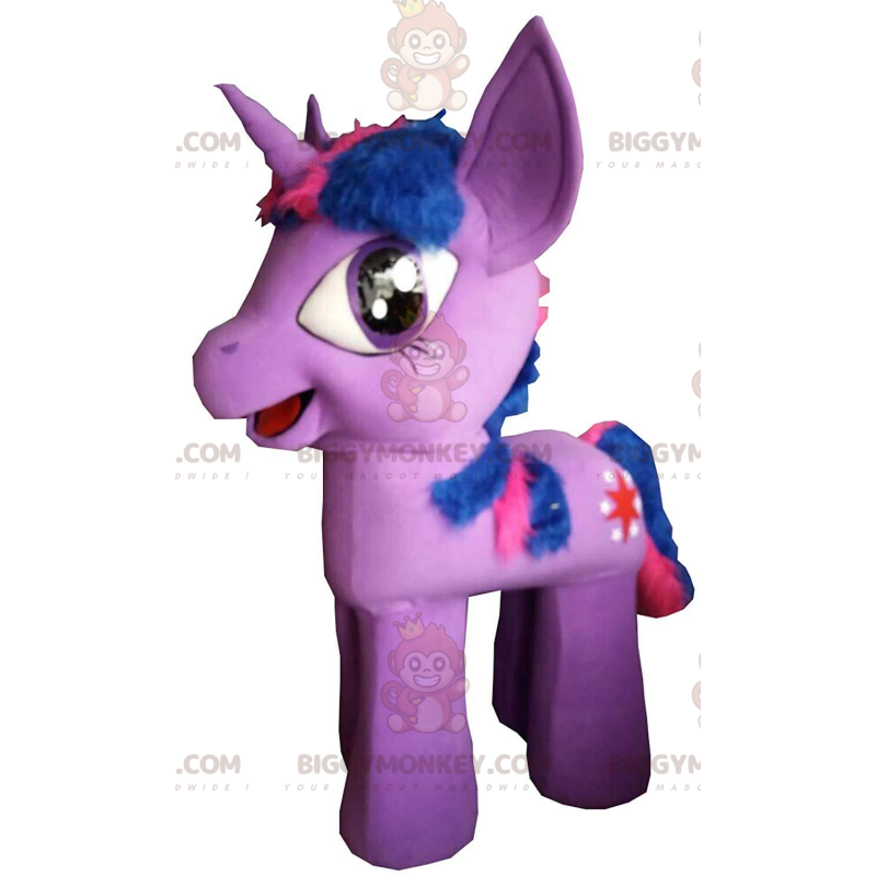 BIGGYMONKEY™ maskotdräkt från My little pony, rosa och blå