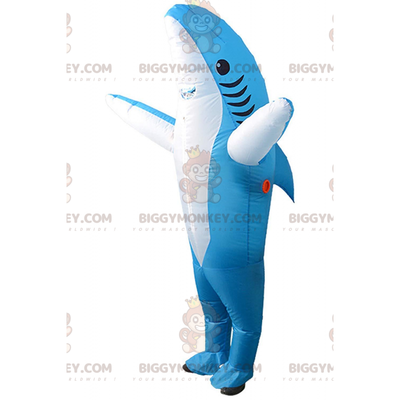 Costume de mascotte BIGGYMONKEY™ de requin bleu gonflable