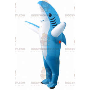 Costume de mascotte BIGGYMONKEY™ de requin bleu gonflable