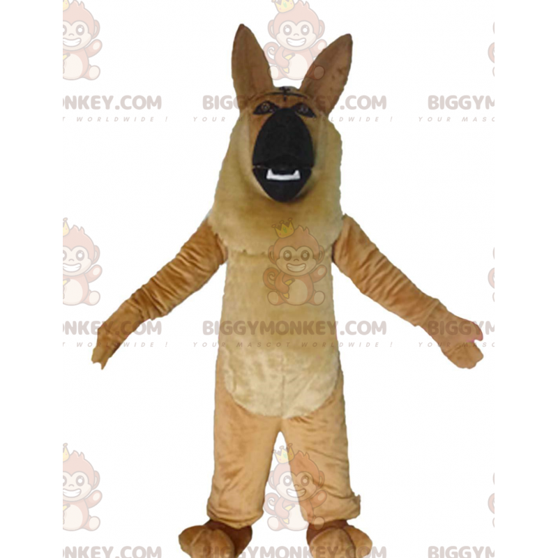 BIGGYMONKEY™ maskotkostume Brunt og sort schæferhundekostume -