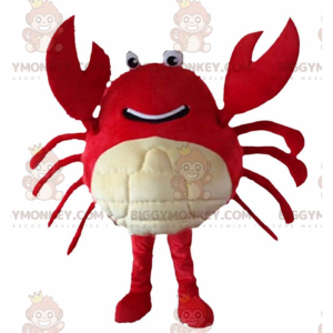 BIGGYMONKEY™ traje de mascota de cangrejo rojo y blanco