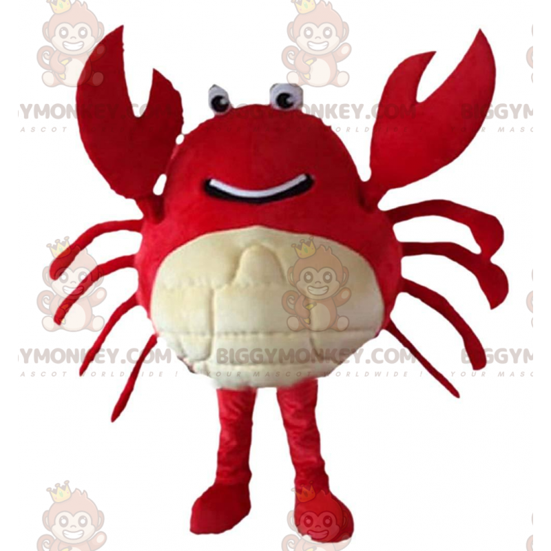 Costume de mascotte BIGGYMONKEY™ de crabe rouge et blanc géant