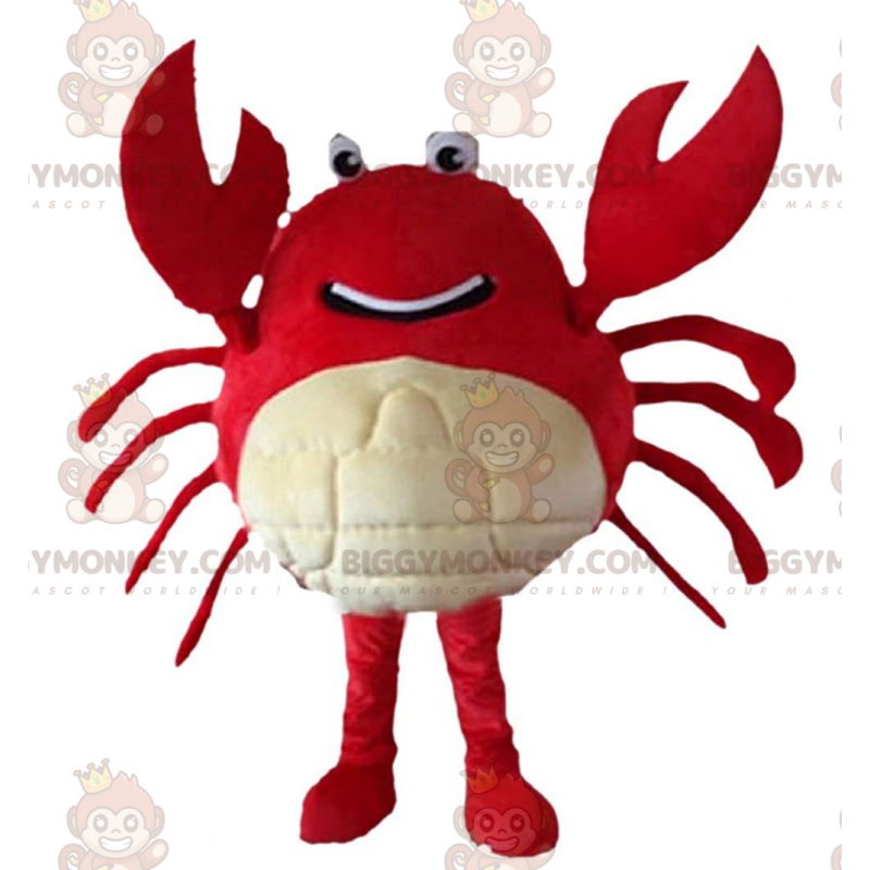 Kostium maskotki czerwonego i białego kraba BIGGYMONKEY™