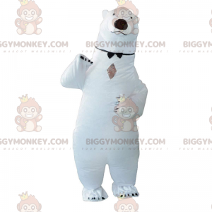 BIGGYMONKEY™ opblaasbaar ijsbeer-mascottekostuum, gigantisch
