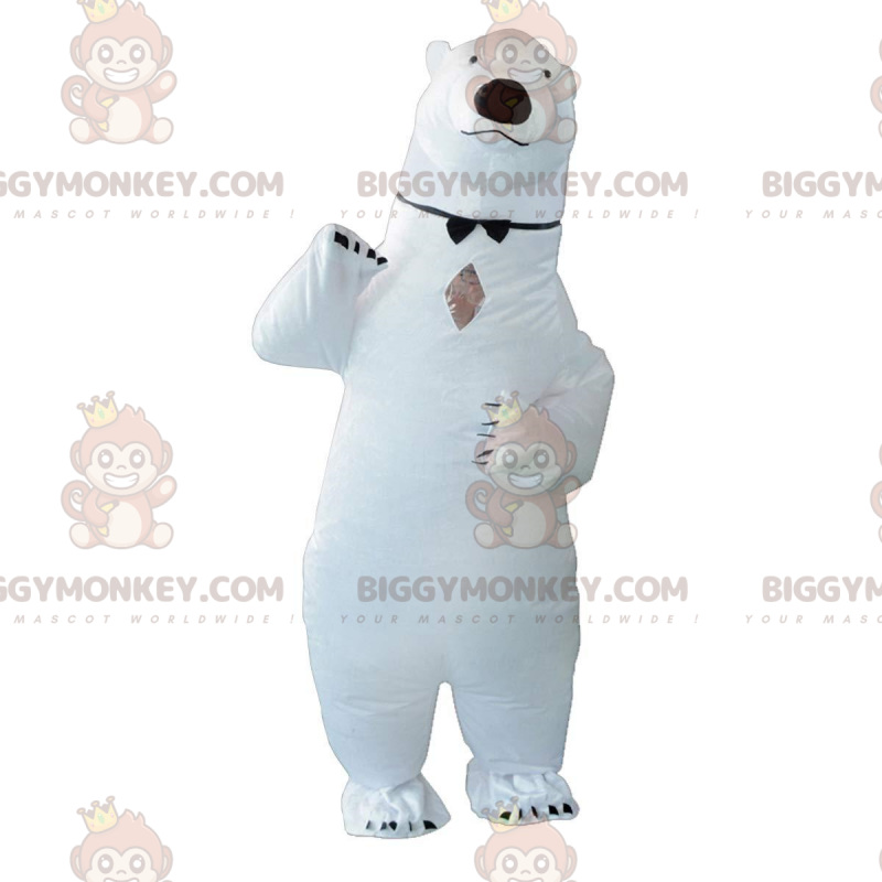 BIGGYMONKEY™ Costume Gonfiabile per Mascotte da Orso Polare, Costume da  Orso Bianco Gigante