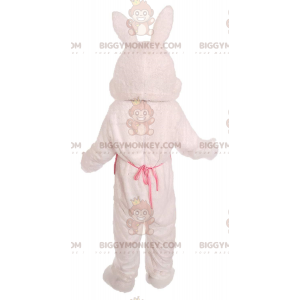 Traje de mascote de coelho branco BIGGYMONKEY™ com colete