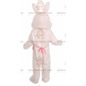Disfraz de mascota de conejo blanco BIGGYMONKEY™ con chaleco