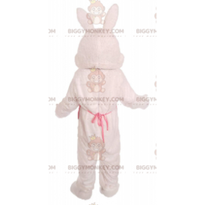 Traje de mascote de coelho branco BIGGYMONKEY™ com colete