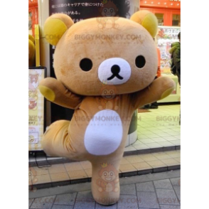BIGGYMONKEY™ Big Brown and Yellow Teddy Bear Mascot Costume –