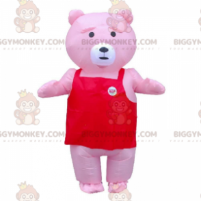 BIGGYMONKEY™ Disfraz de mascota de oso de peluche rosa