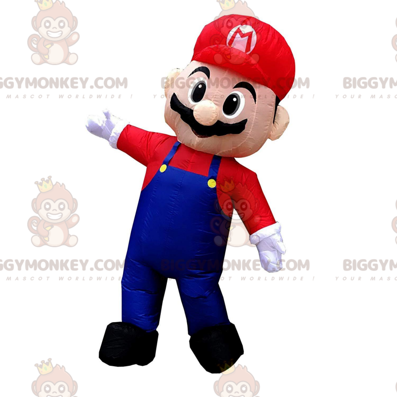 BIGGYMONKEY™ costume mascotte di Mario gonfiabile, famoso idraulico di  videogiochi